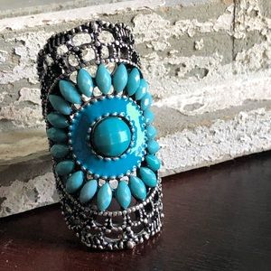 Large turquoise & silver ring💫
